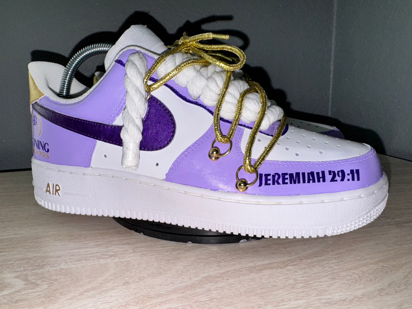 Customize Women's Lavender and Gold Air Force Ones