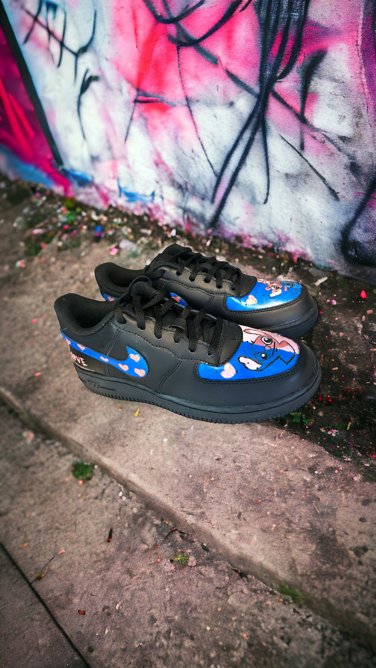 Customized Lilo and Stitch Airforce Ones - Grade School